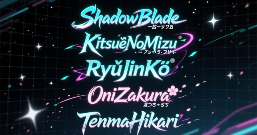 Cool Anime Gaming Names