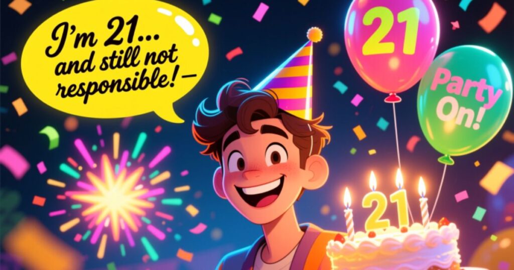 Funny 21st birthday captions for yourself