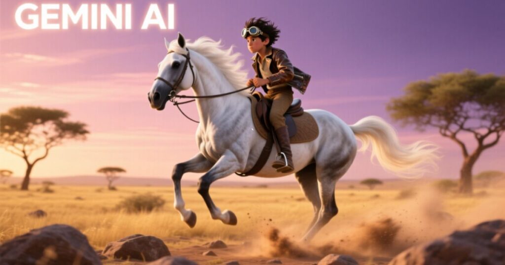 Gemini AI photo prompt Copy paste trending boy horse