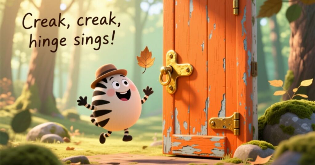 Orange Door Hinge Rhyme
