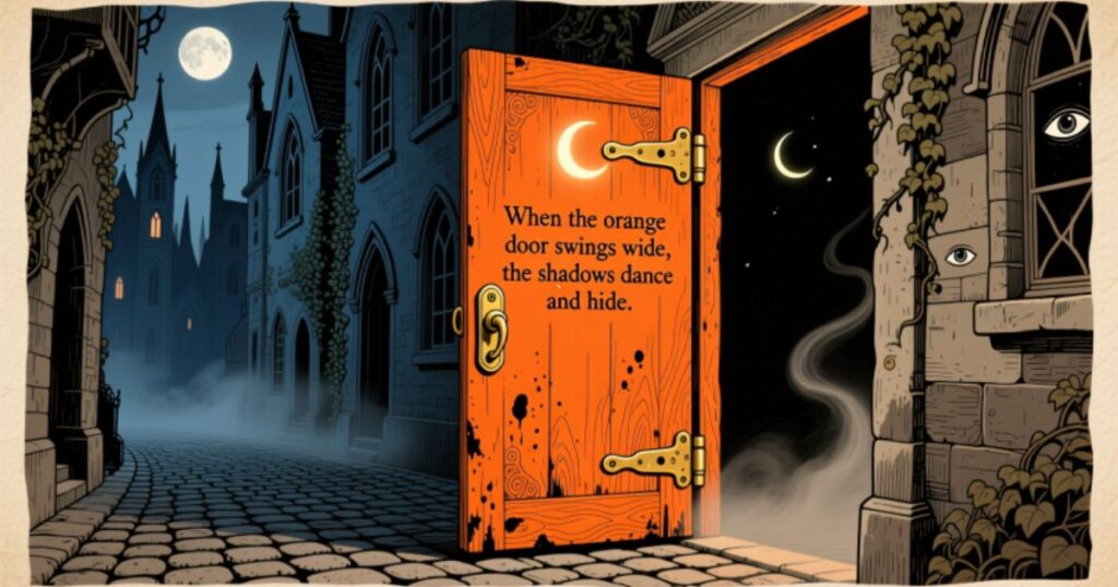 Orange door hinge rhyme meaning