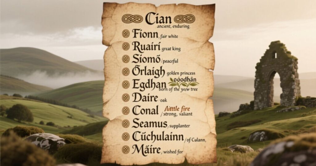 Strong unusual Irish boy names with meaning