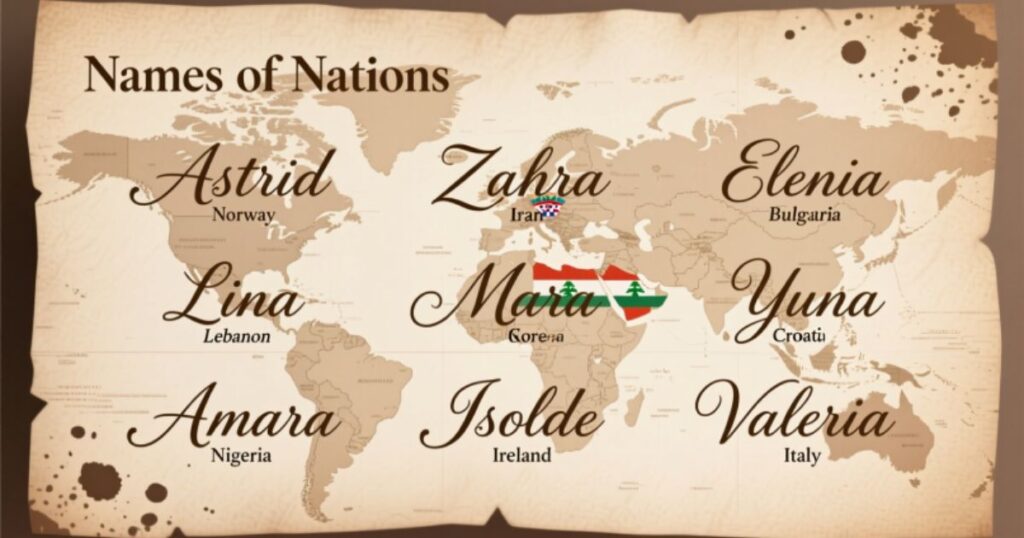 Unique girl names after countries