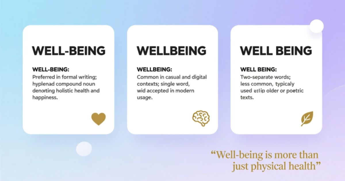 Well-being vs. Wellbeing vs. Well Being
