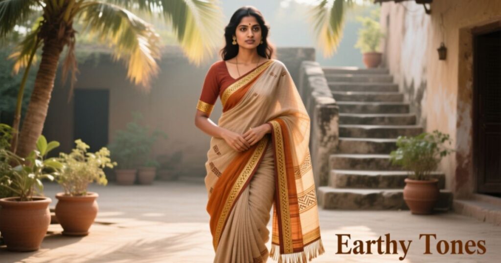 Earthy Tones Bringing Natural Warmth and Charm in saree